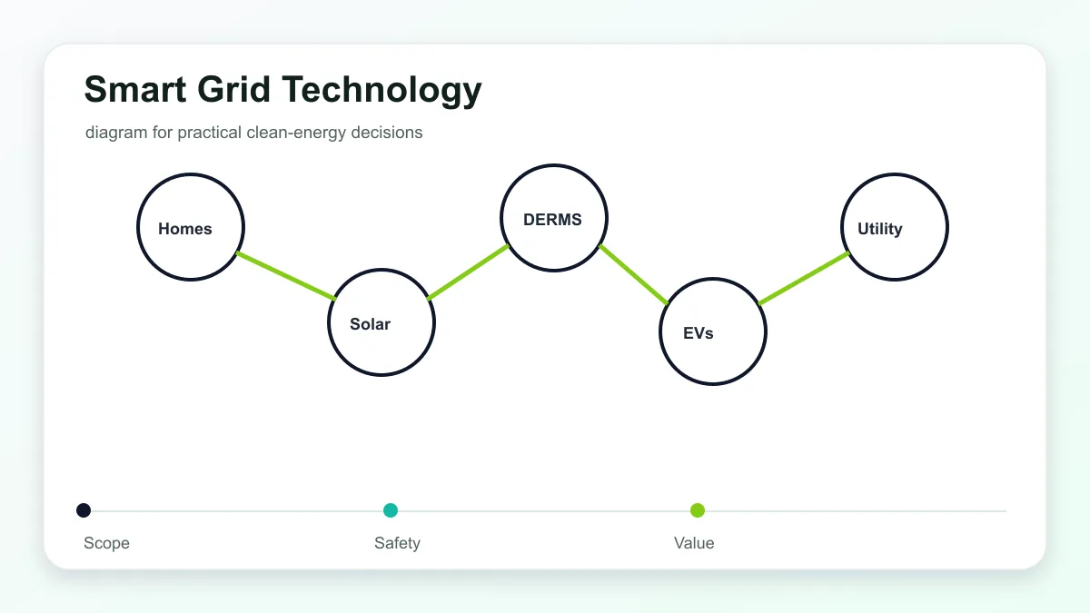 Smart grid network connecting homes, solar, batteries, electric vehicles, and utility control systems